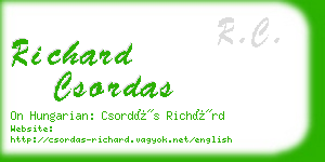 richard csordas business card